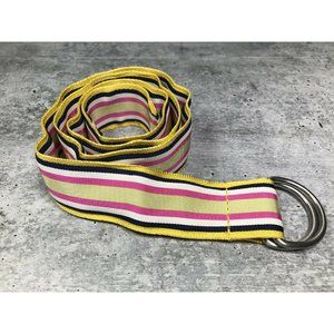 JCrew ~ Ribbon Belt ~ Yellow, Pink & Blue Striped ~ Size S/M ~ NWT